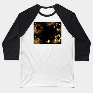 Black background with gold stars Baseball T-Shirt